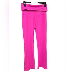 NWT PrettyLittleThing Shape Hot Pink Sculpted Foldover Waist Flare Trousers 8